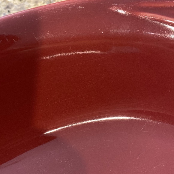 Longaberger Pottery Woven Traditions Paprika Red Oval Serving Dish - Picture 16 of 16